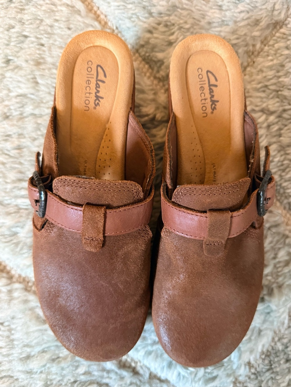 Women's Brown Suede Slip-On Clogs